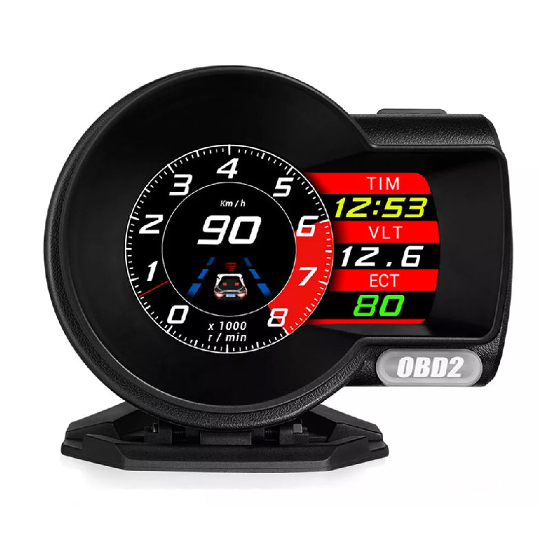 F8 HUD universal para automóvil con sistema dual, pantalla frontal digital OBD/GPS